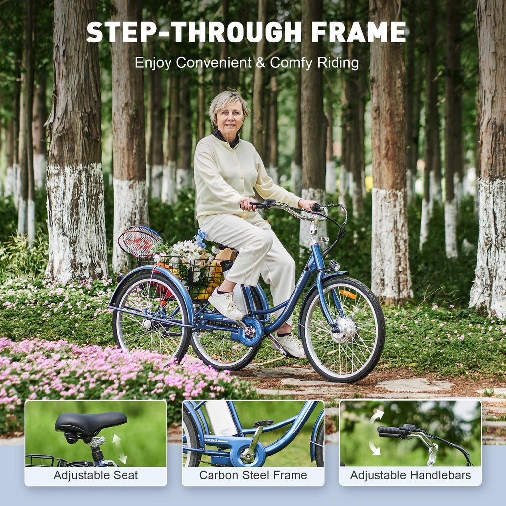 26" 350W Electric Tricycle with Basket F864