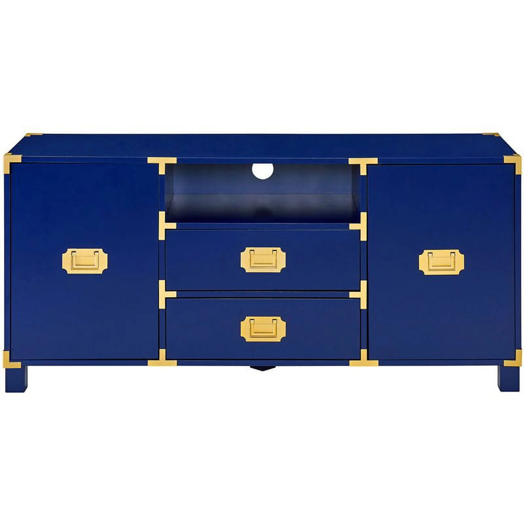 52" TV Stand in Navy and Brass C116