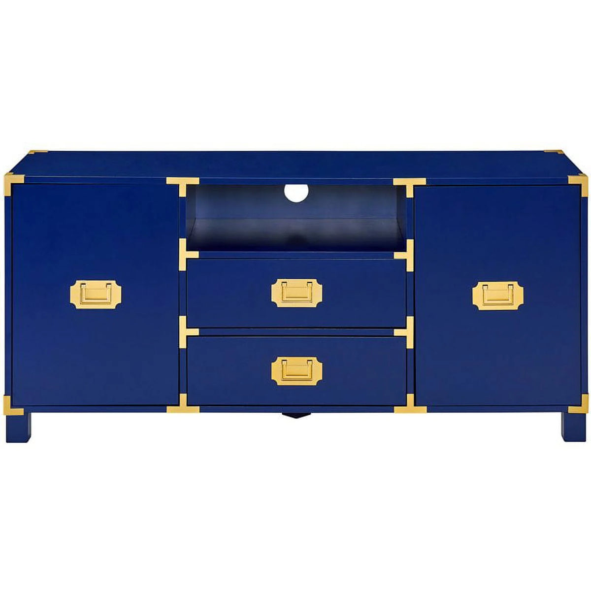 52" TV Stand in Navy and Brass C116