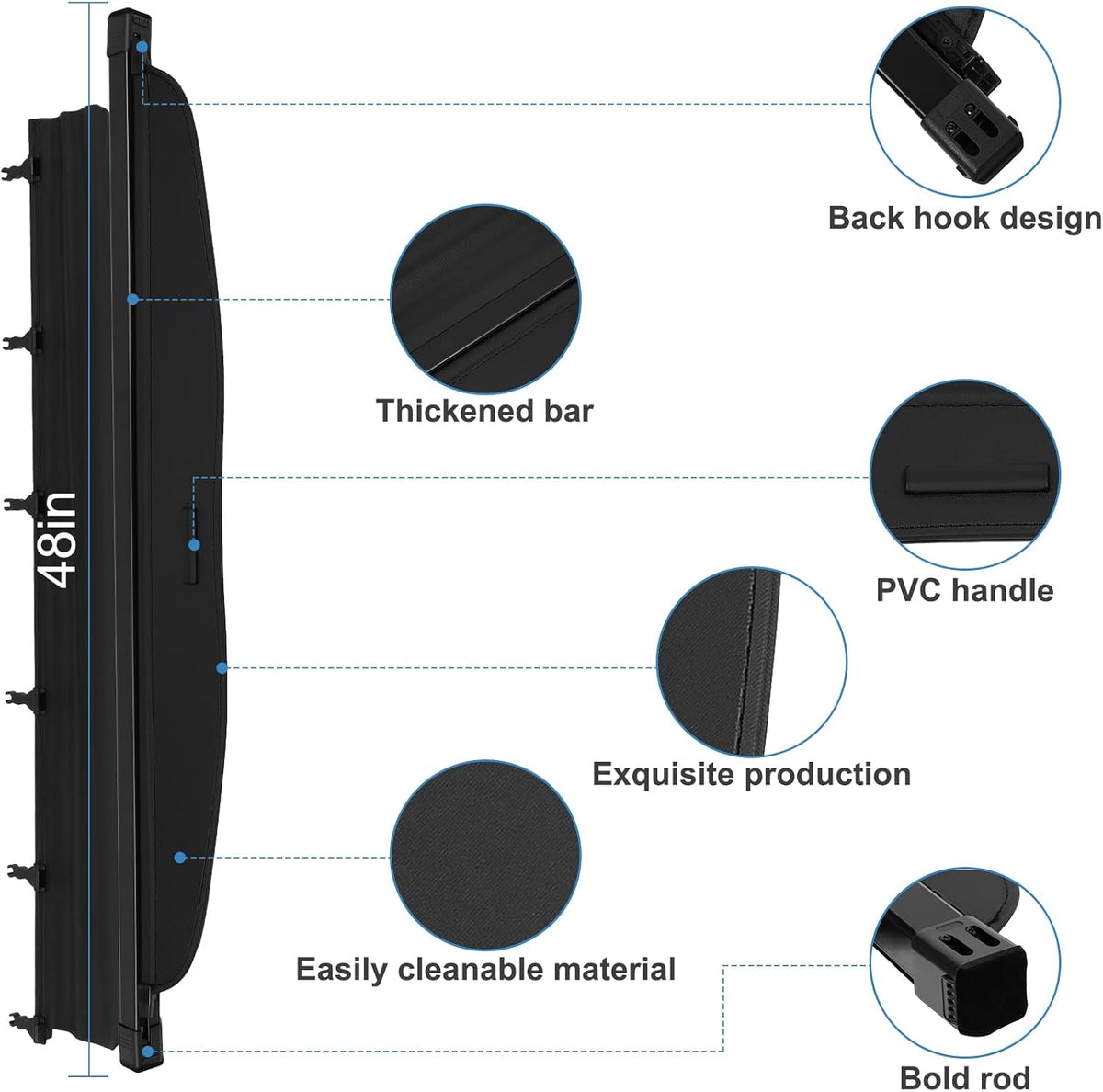 Rear Cargo Cover Security Shade Retractable Shield P989314