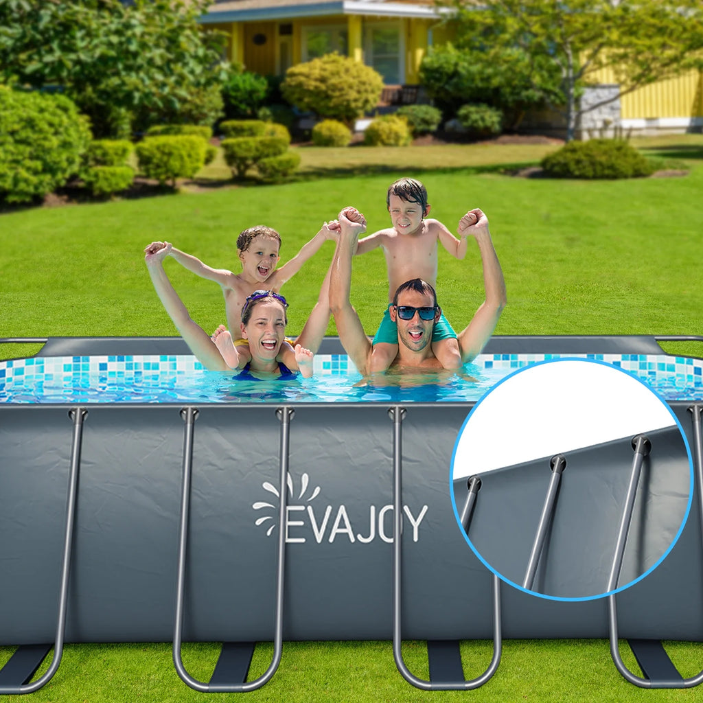 Rectangle Metal Frame Above Ground Swimming Pool N4363