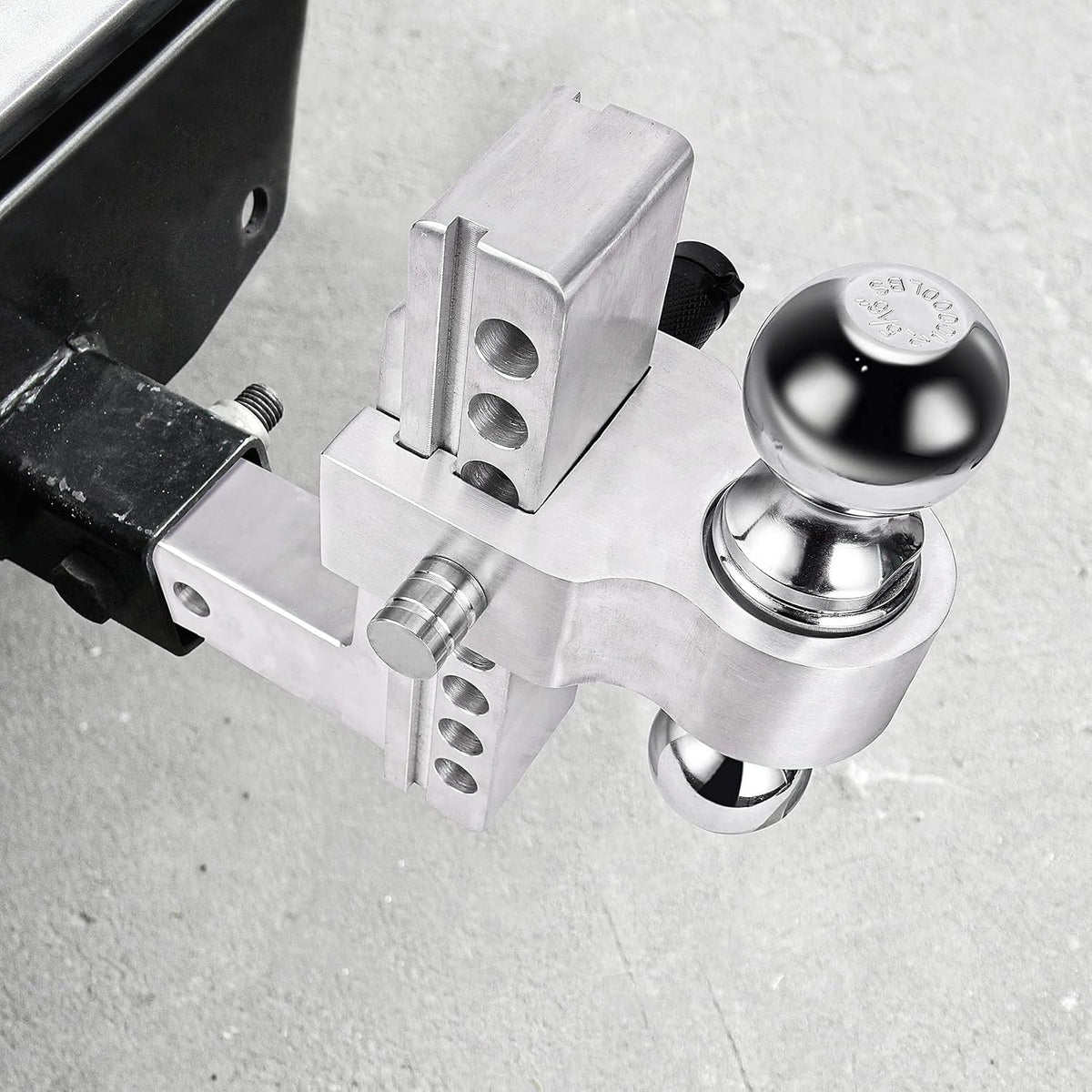 Adjustable Trailer Hitch Ball Mount, 2.5-Inch Receiver, 8-Inch Drop, 8-Inch Rise, Dual Towing Balls with Double Pin Key Locks H10246
