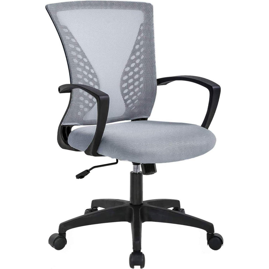 Gray Mid-Back Ergonomic Mesh Office Chair with Wheels D139947