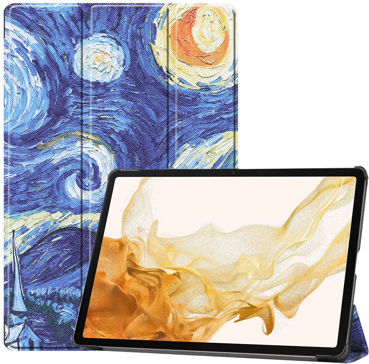 Lightweight PU Leather Tri-Fold Stand Case for Galaxy Tab S8 Ultra 14.6" T89422
