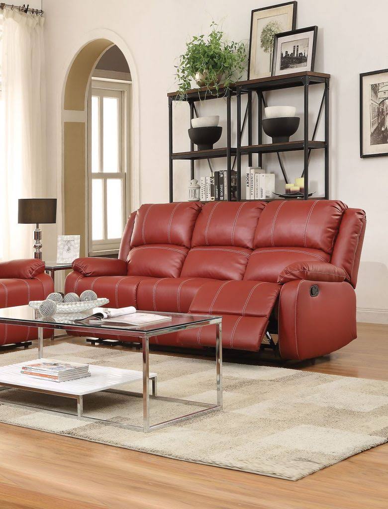 Red PU Rocker Recliner N64965