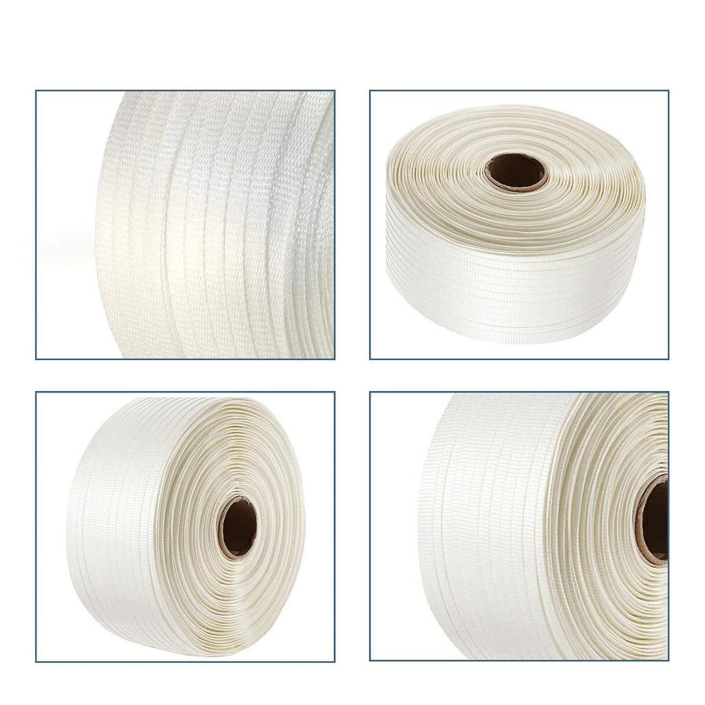 White Heavy Duty Woven Cord Strapping Roll N570358