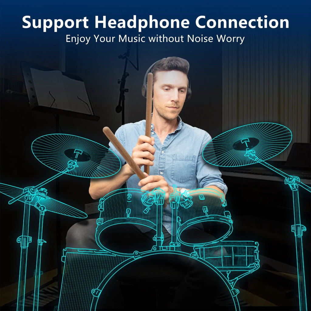 Electric Air Drum Set with Drumsticks and Pedals V912