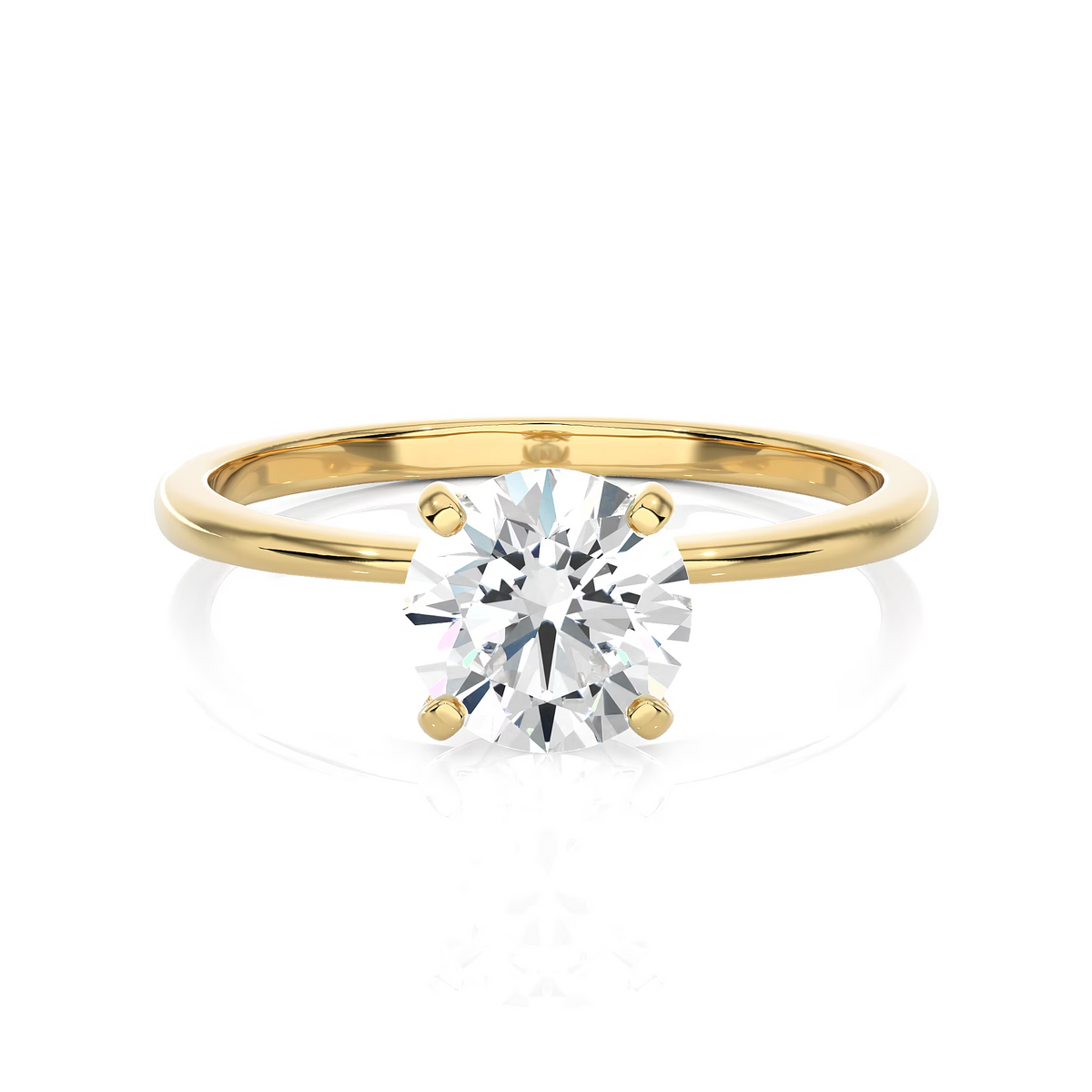 Classic Solitaire Engagement Ring in 14k Yellow Gold U887