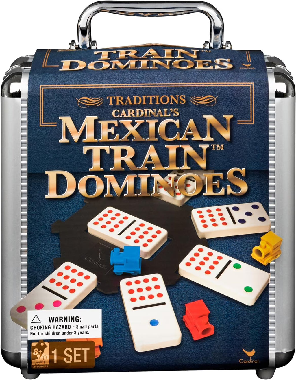 Mexican Train Dominoes Game in Aluminum Carry Case Y371