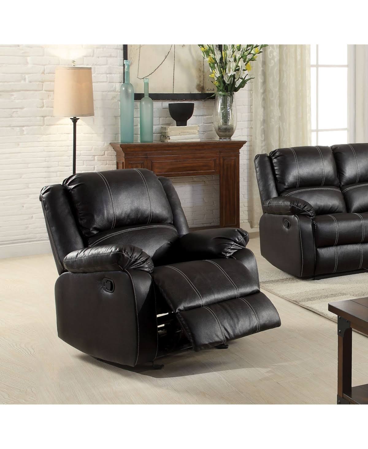 Red PU Rocker Recliner N64965