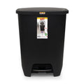 Black Plastic Step-on Kitchen Trash Can W726