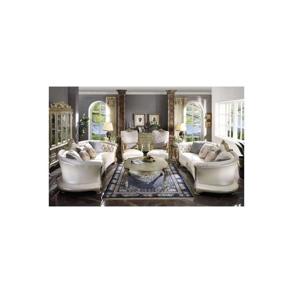 Bone PU Sofa with 7 Pillows R18379