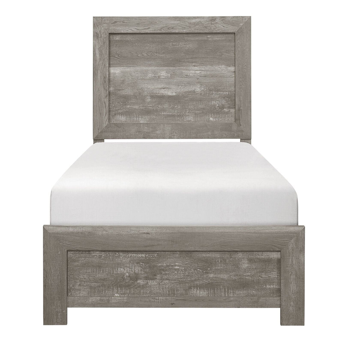 Gray Twin Size Bed and 2 Nightstands 3pc Set X5764