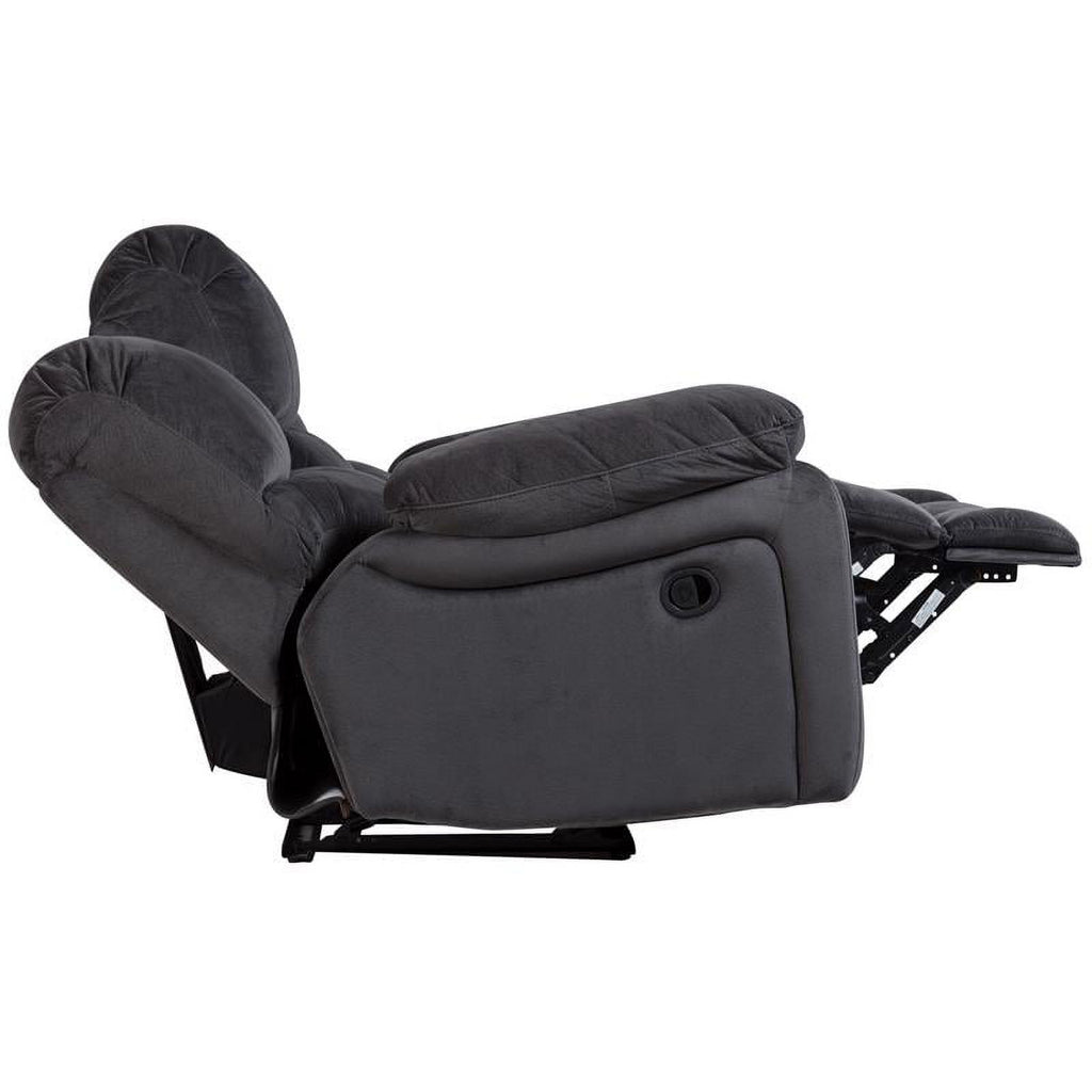 Steel Gray Plush Reclining Sofa P3418