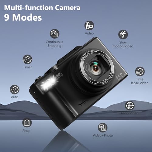 4K 64MP Digital Camera with 32GB Micro SD Card E317825