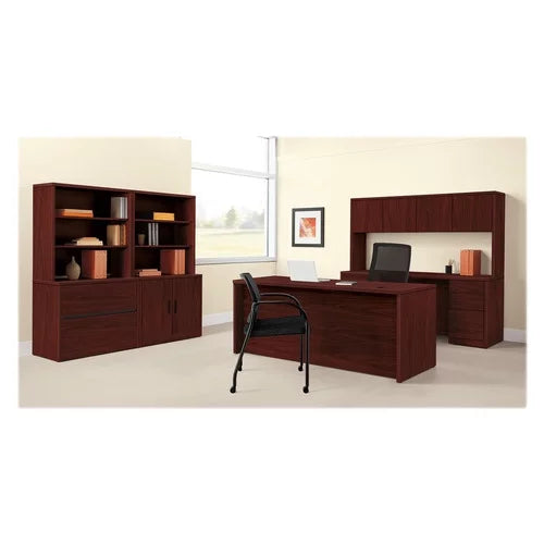 2 Drawer Mahogany Laminate Wood File Cabinet A9083