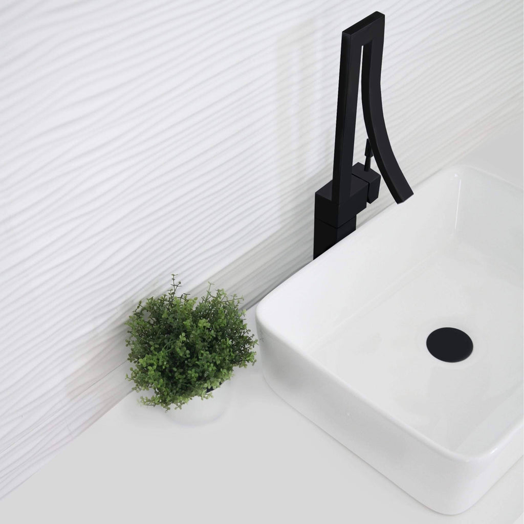 Matte Black Single Handle Bathroom Faucet B455
