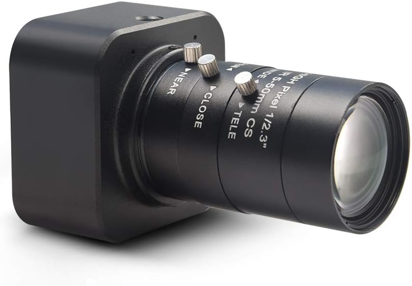HD Webcam USB 3840 x 2160 Digital Industrial Camera with CS-Mount 5-50mm Telephoto Zoom Manual Lens Q927