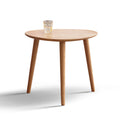 Solid Oak Wood Coffee Table with Pebble Shape, Natural Walnut, 25.6''×17.5''×19.7'' V53309