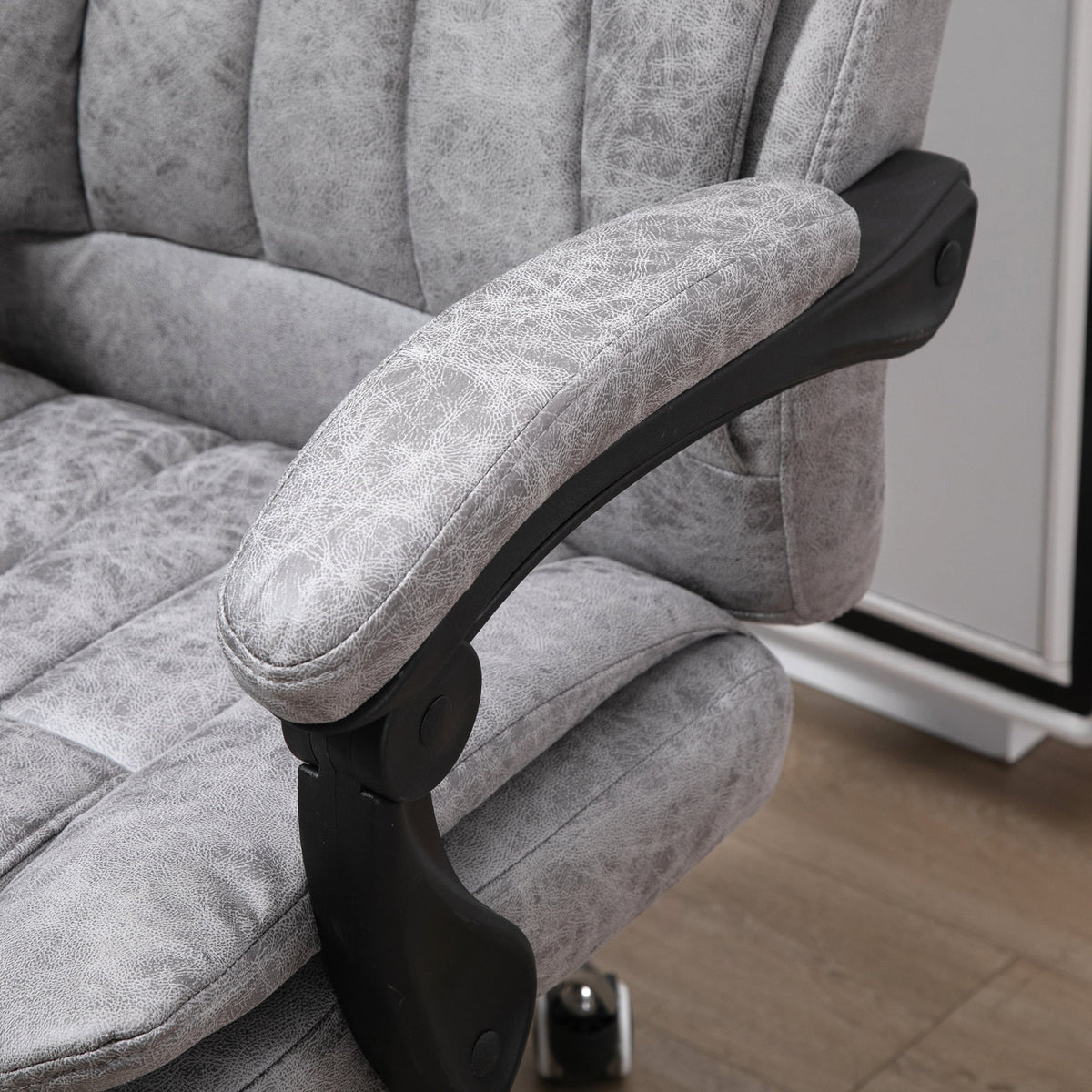 Gray Microfiber High Back Office Chair with Massage and Footrest A375