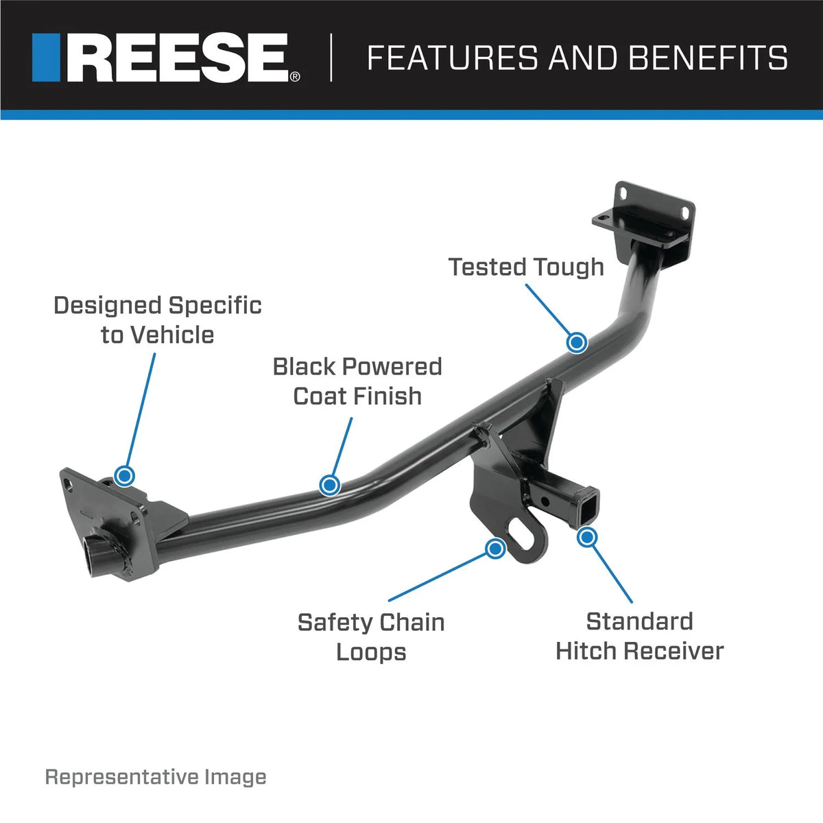 Class 2 Trailer Hitch, 1-1/4-Inch Receiver, Black R50876