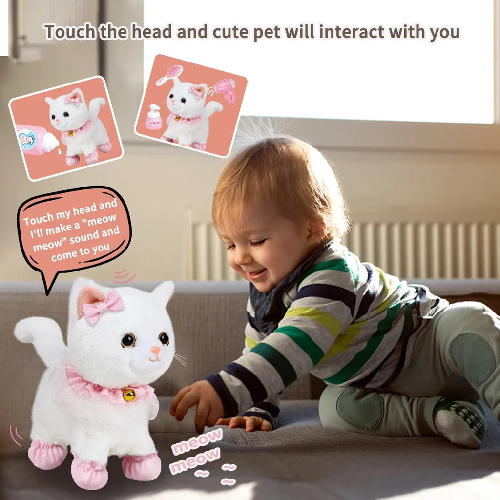 Interactive Plush Pet Cat with Remote Control Leash Q211436