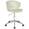 Ivory Vinyl Low Back Chair V554776