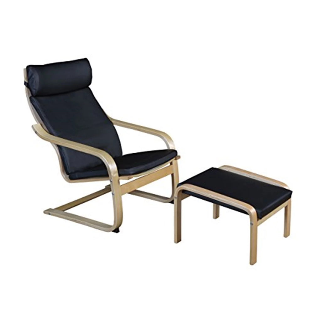 Bentwood Reclining Lounge Chair Ottoman N171385