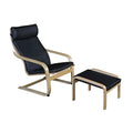 Bentwood Reclining Lounge Chair Ottoman N171385