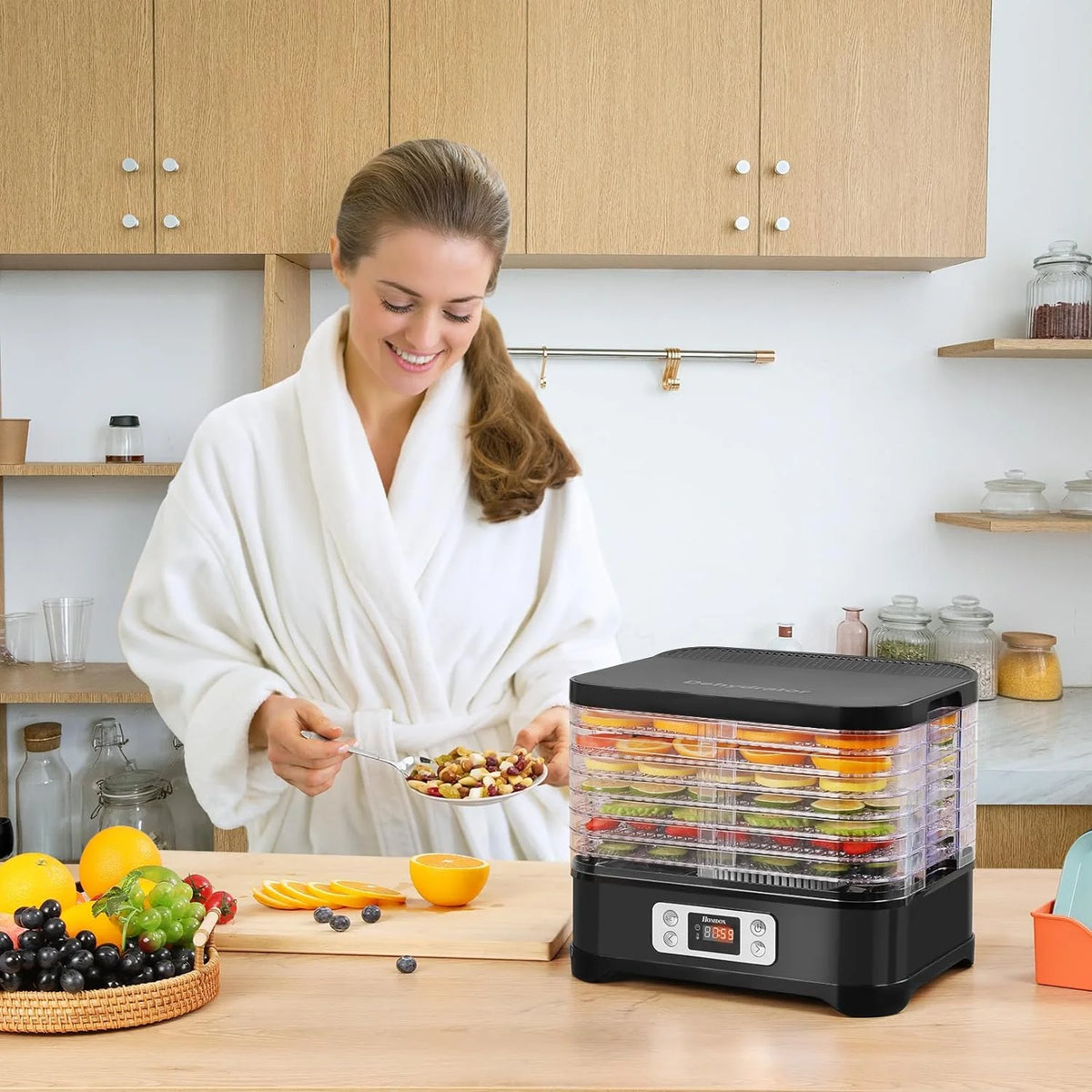 400W 8 Trays Food Dehydrator with Digital Timer and Temperature Control D673