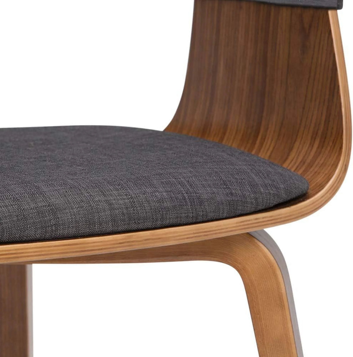 Charcoal Grey Linen Look Fabric Dining Chair Q12744