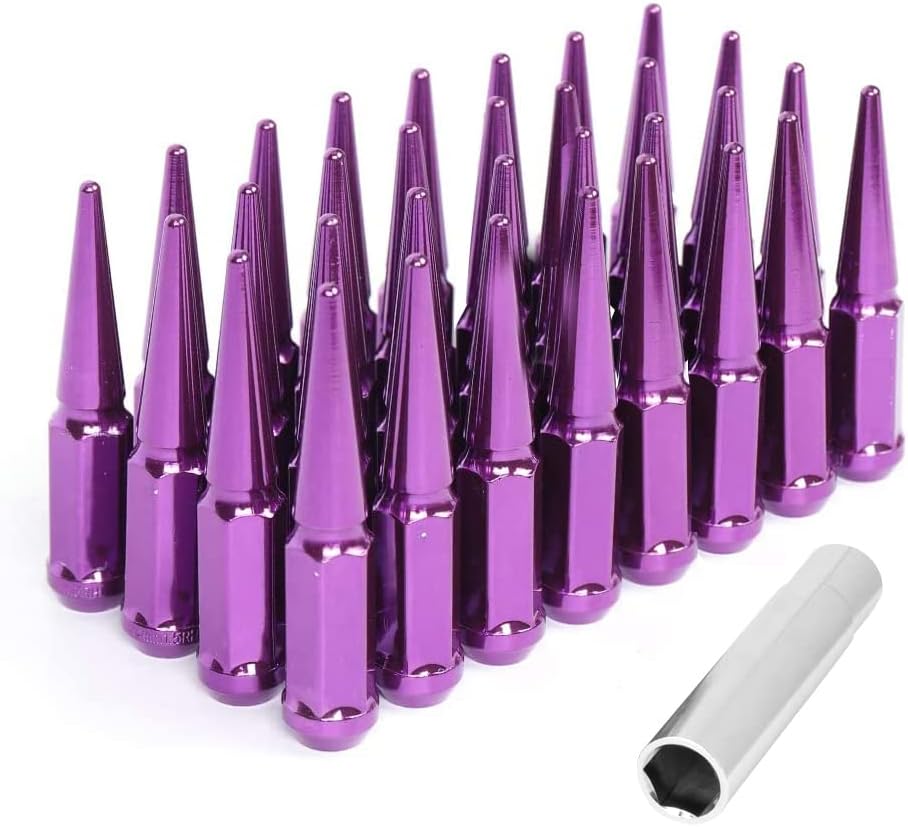 32 Spike Lug Nuts Black 1/2-20 Taper Q326