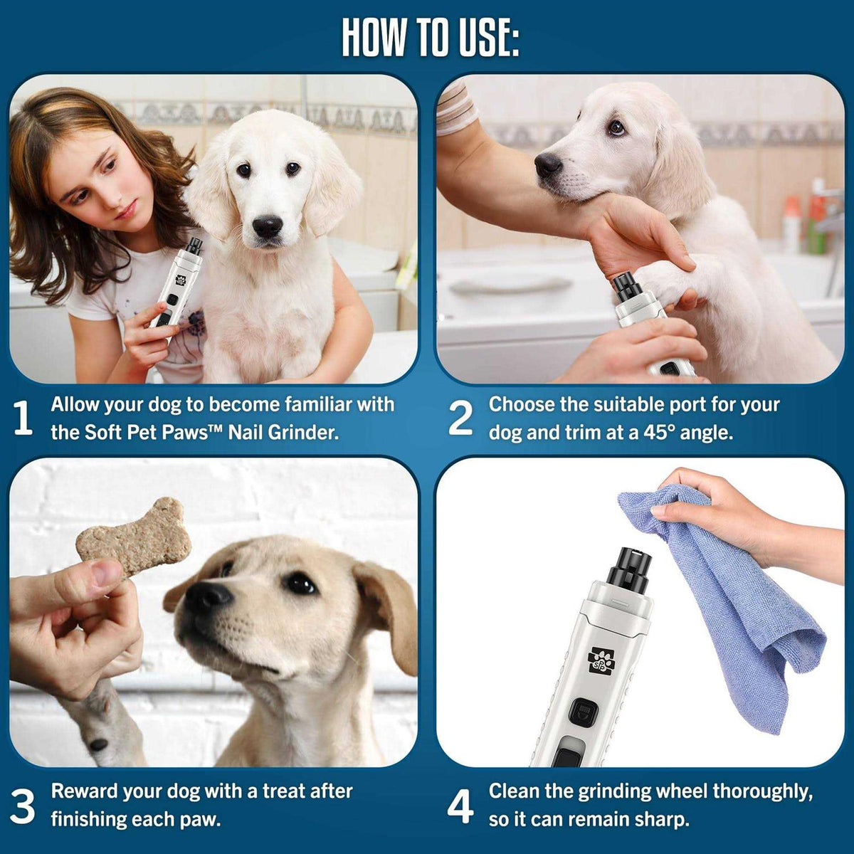 Dog Nail Grinder with 2 LED Lights P2548