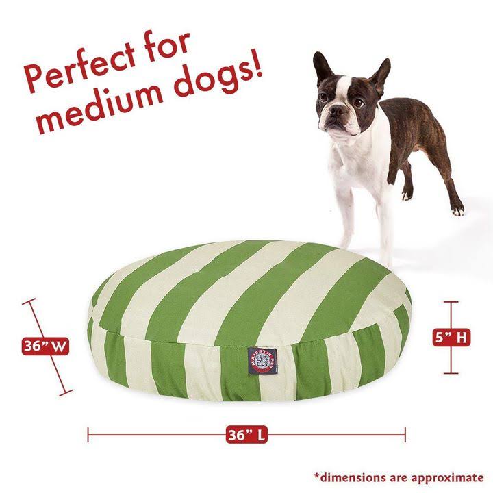 Sage Vertical Stripe Medium Round Pet Bed Y2056