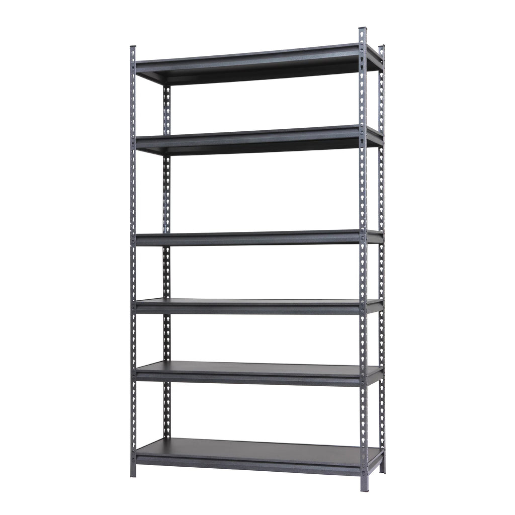 6-Shelf Boltless Rack with Wood Decking Textured Gray X21381