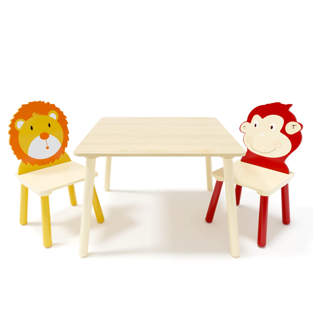 Kids Table and 2 Chairs Set 3-Piece Toddler Wooden Activity Play Table Set D675440