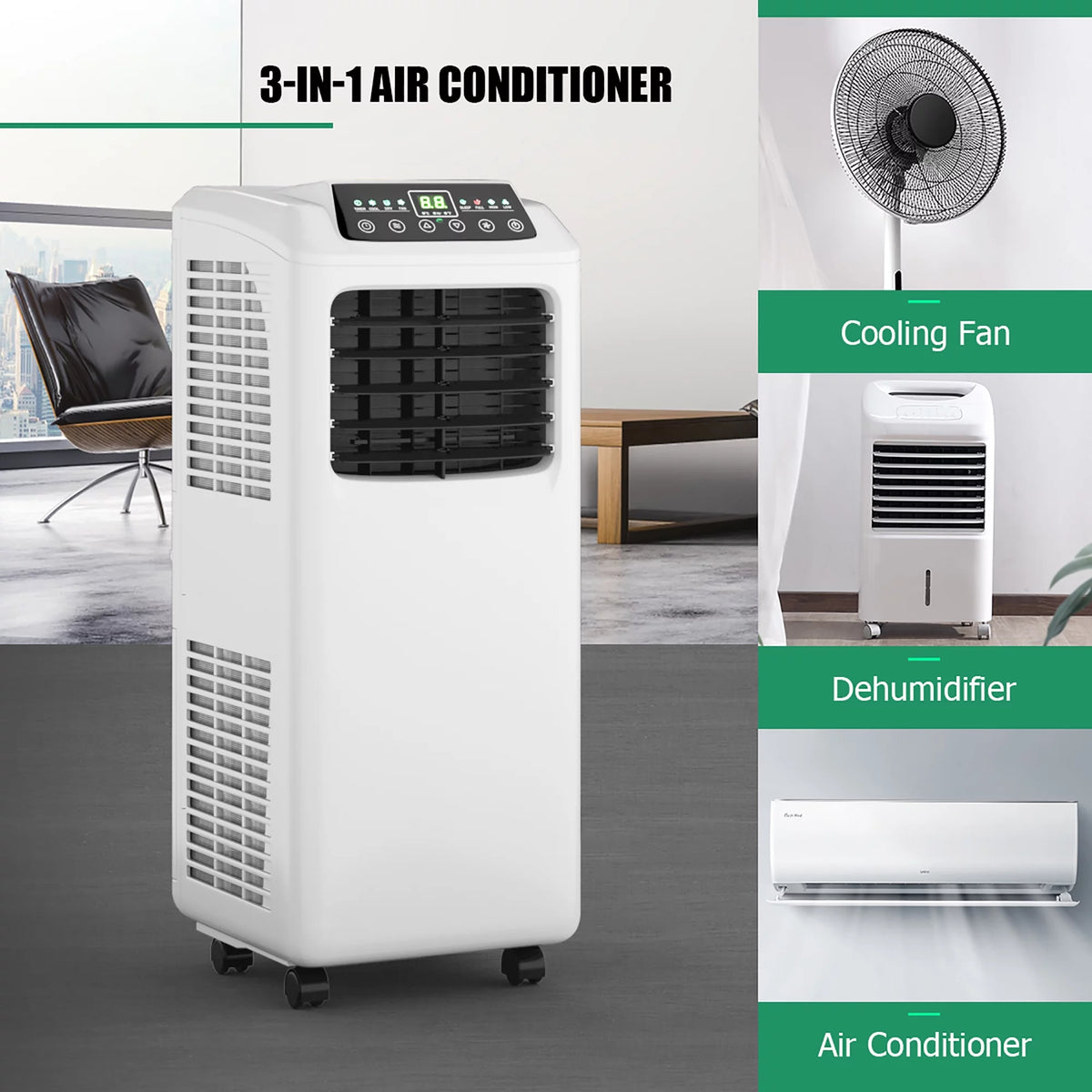5500 BTU Portable Air Conditioner & Dehumidifier with Window Kit D199
