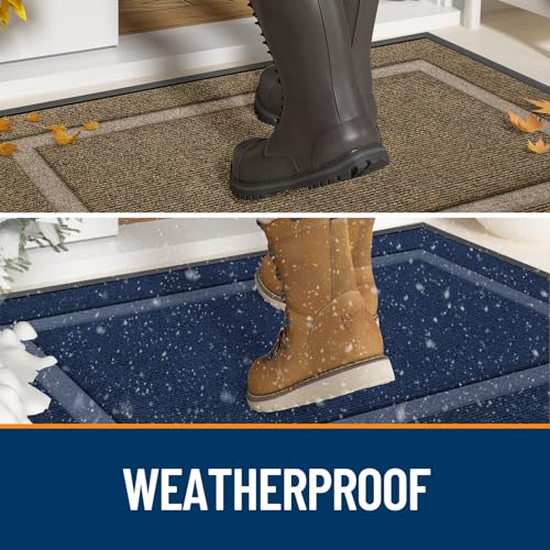 Black Waterproof Natural Rubber Doormat Q442
