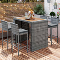 5 Piece Outdoor Rattan Dining Set with Storage Shelf Z58417