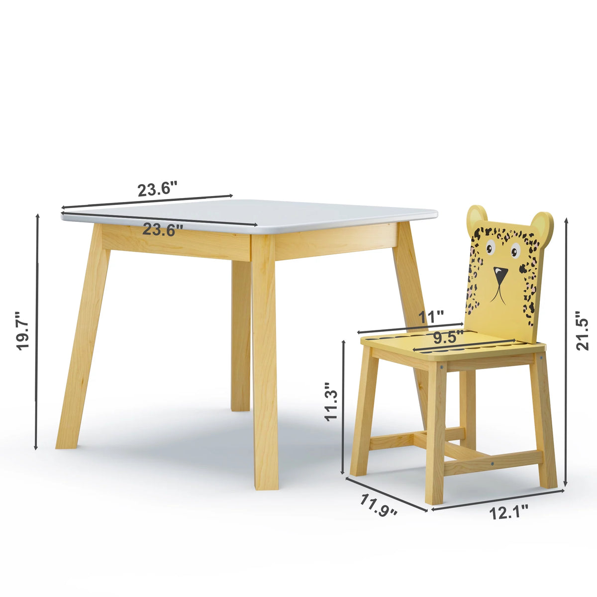 Kids Table & Chair Set 5 Pieces Solid Wood F877