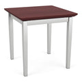 Steel Metal Modern End Table in Silver and Chelsea Mahogany B6066