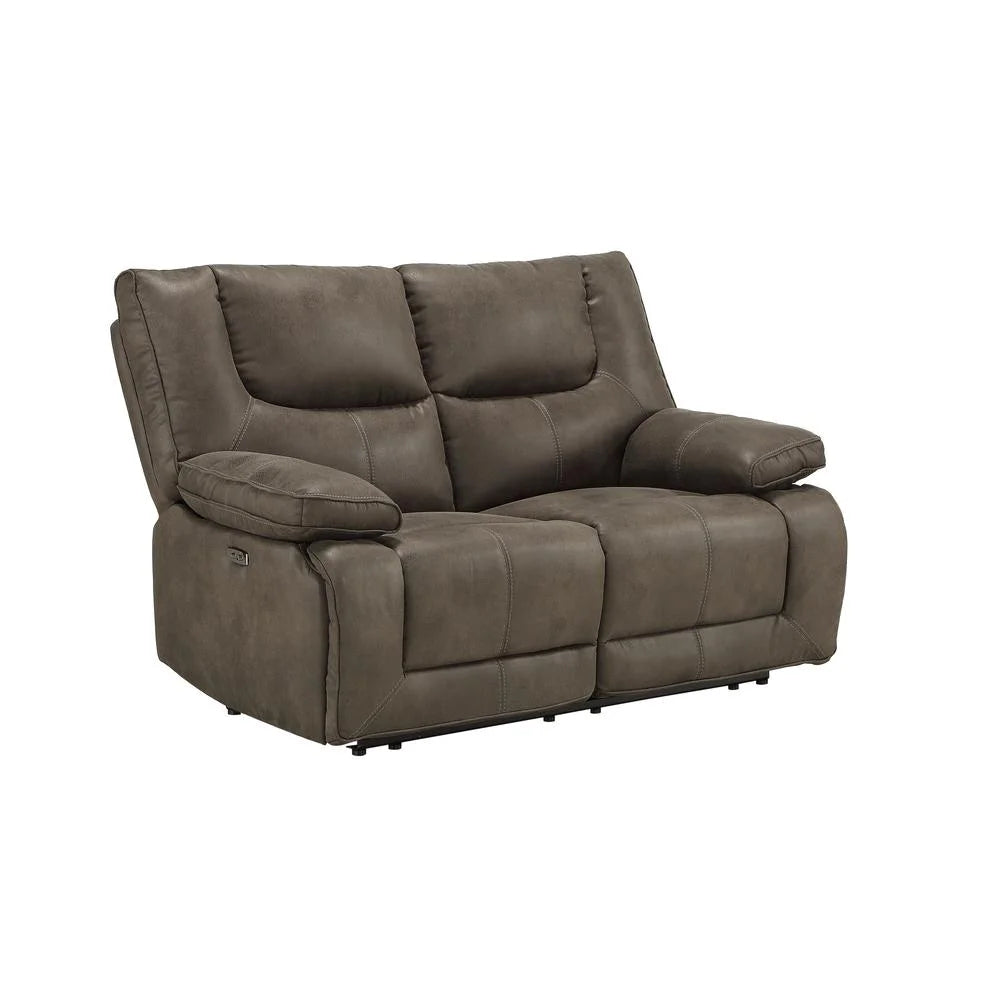 Gray Fabric Power Motion Loveseat I202