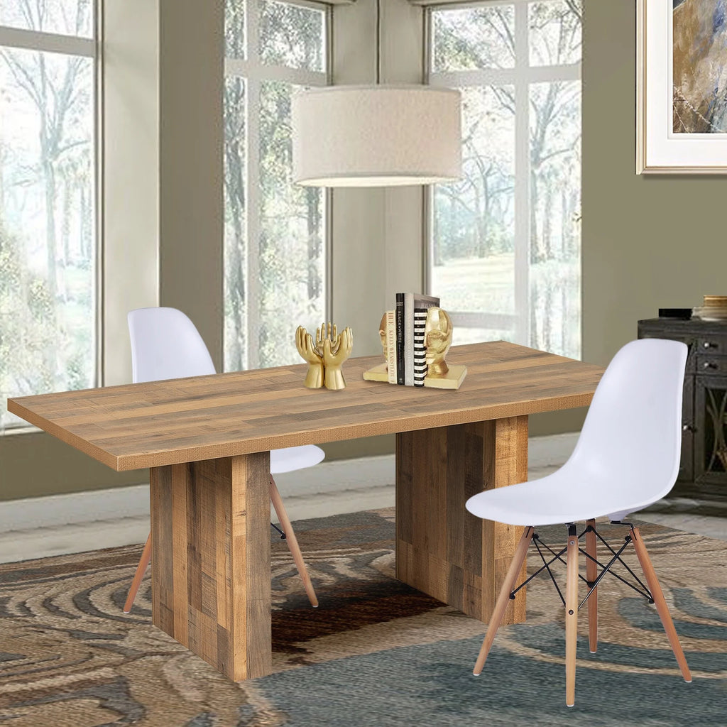 70" Wood Rectangular Dining Table S689