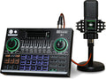 Portable ALL-IN-ONE Podcast Equipment Bundle Kit with DJ Mixer and Sound Card M90852