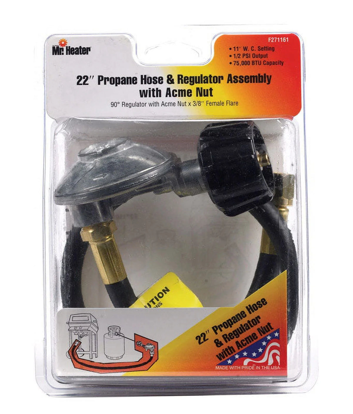 3/8 in. D X 22 in. L Brass/Plastic LP Appliance Hose Assembly O928