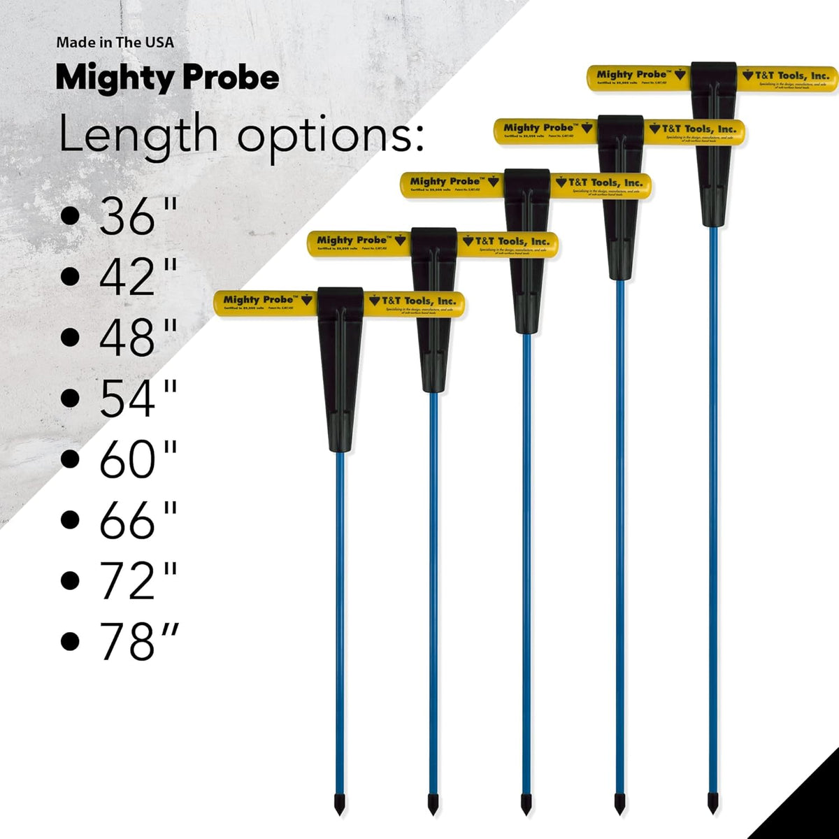 48-Inch Insulated Metal Soil Probe with T-Handle Steel Rod K9603
