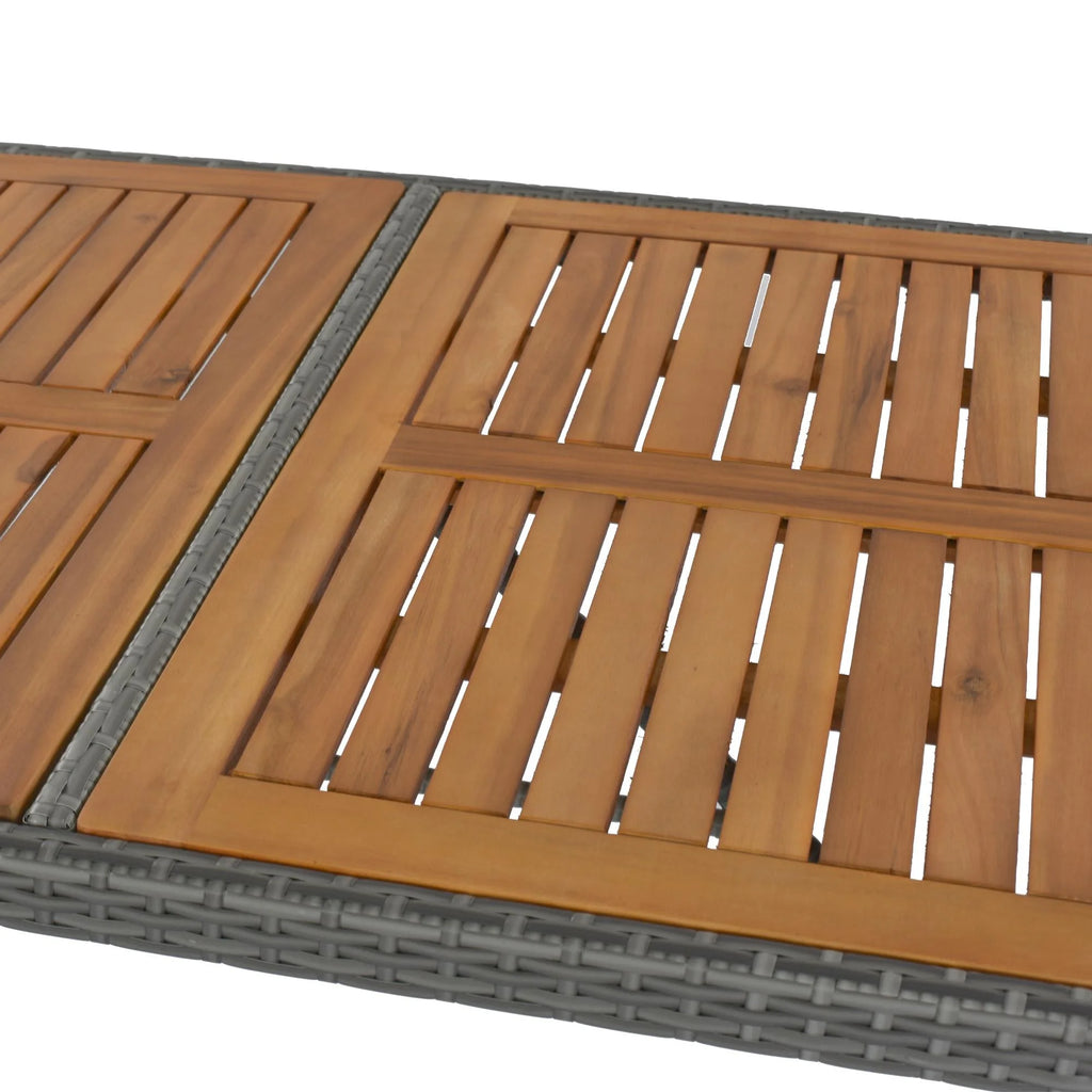 5 Piece Outdoor Rattan Dining Set with Storage Shelf Z58417