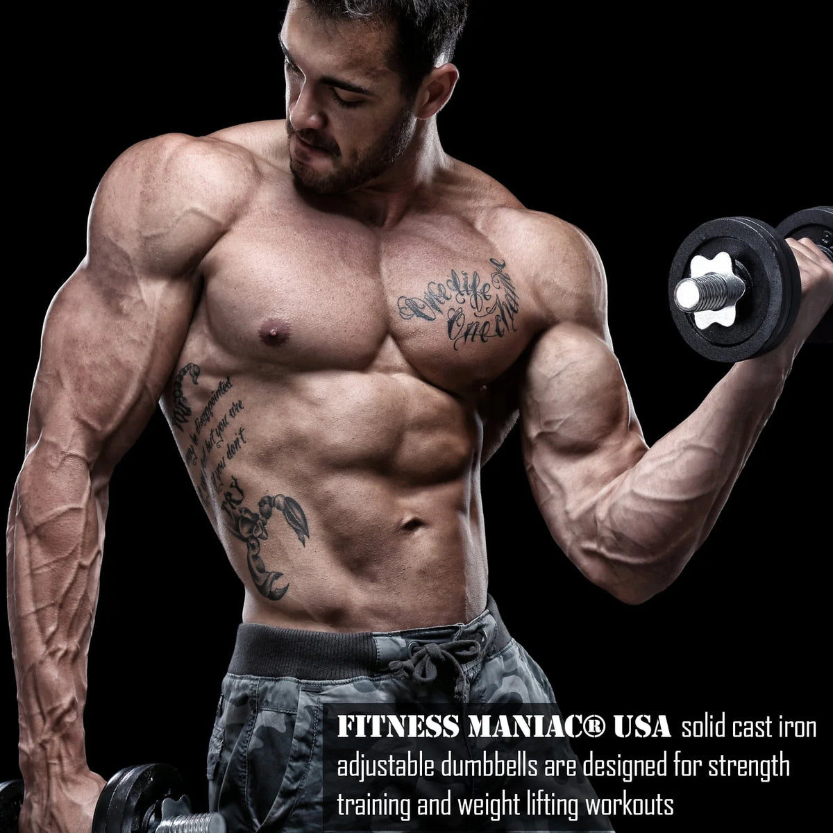 65 lbs Adjustable Cast Iron Dumbbells Set O5940