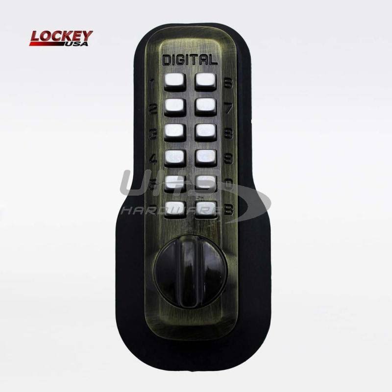 Mechanical Keyless Deadbolt Lock; Bright Chrome (Grey) G1936