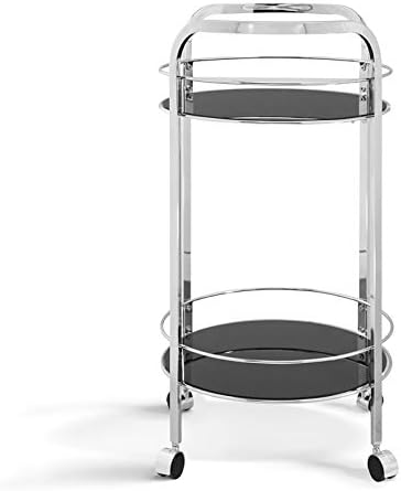 Chrome Metal and Glass Bar Cart U604